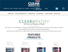 Tablet Screenshot of clearproductsinc.com